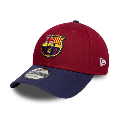 New Era 9FORTY FC Barcelona Baseball Cap - Contrast - Kardinalrot-Marineblau