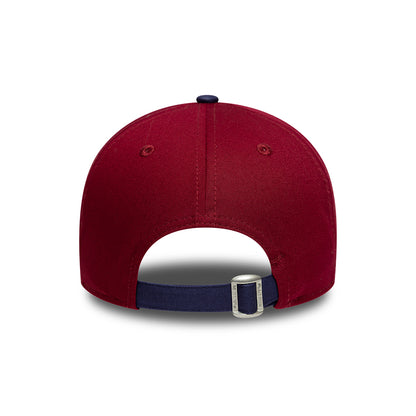 New Era 9FORTY FC Barcelona Baseball Cap - Contrast - Kardinalrot-Marineblau