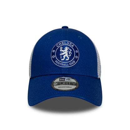 New Era 9FORTY Chelsea FC Trucker Cap - League Lion Crest - Königsblau