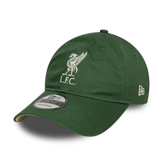 New Era 9TWENTY Liverpool FC Baseball Cap - Seasonal - Dunkelgrün-Cremefarben