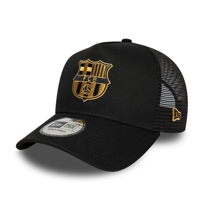 New Era 9FORTY A-Frame FC Barcelona Trucker Cap - Schwarz-Gold