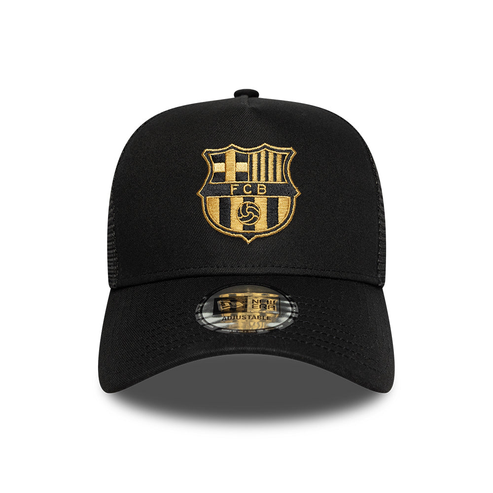 New Era 9FORTY A-Frame FC Barcelona Trucker Cap - Schwarz-Gold