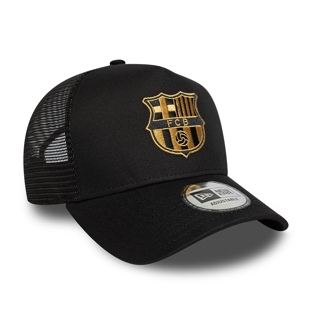 New Era 9FORTY A-Frame FC Barcelona Trucker Cap - Schwarz-Gold