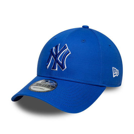 New Era 9FORTY New York Yankees Baseball Cap - MLB Team Outline - Knallblau-Weiß