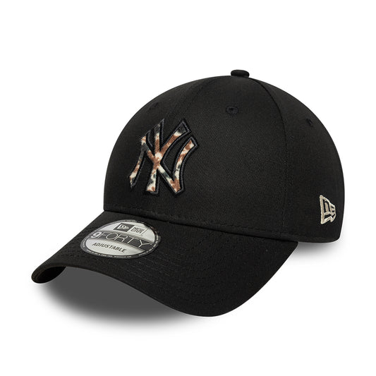 New Era 9FORTY New York Yankees Baseball Cap - MLB Faux Pony Infill - Schwarz