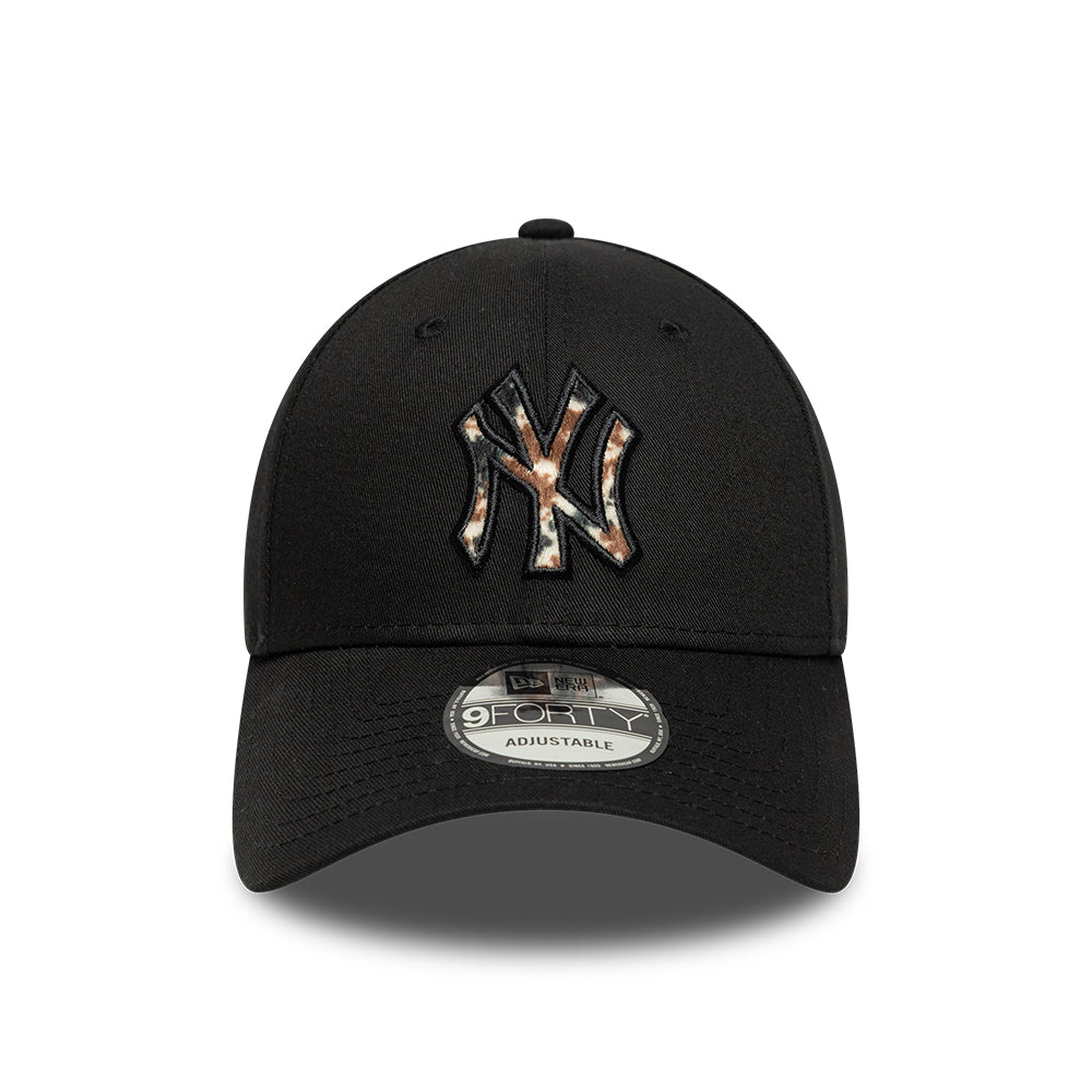 New Era 9FORTY New York Yankees Baseball Cap - MLB Faux Pony Infill - Schwarz