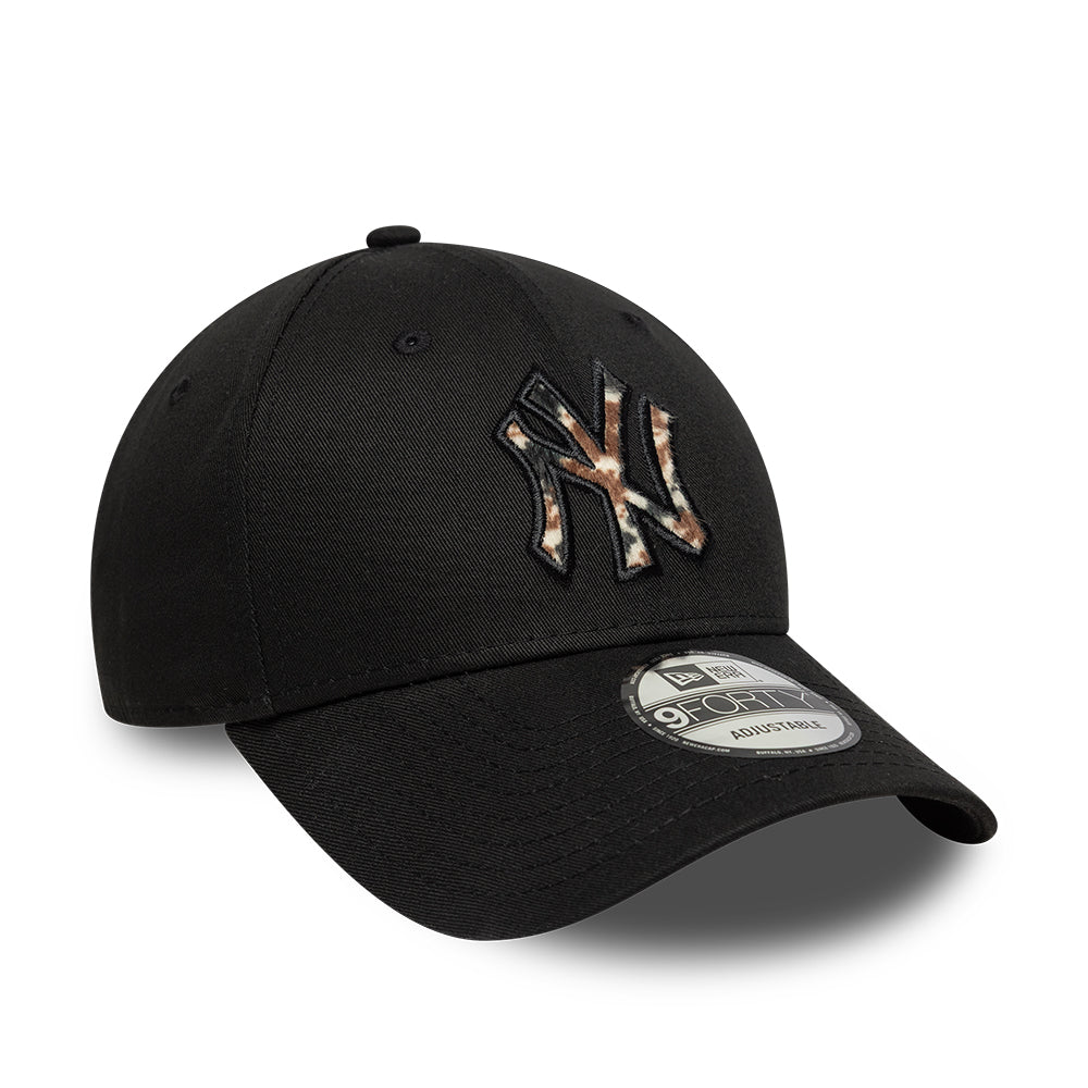 New Era 9FORTY New York Yankees Baseball Cap - MLB Faux Pony Infill - Schwarz