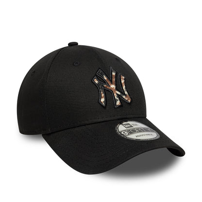 New Era 9FORTY New York Yankees Baseball Cap - MLB Faux Pony Infill - Schwarz