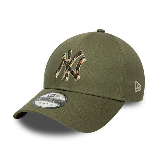 New Era 9FORTY New York Yankees Baseball Cap - MLB Outline Camo - Olivgrün