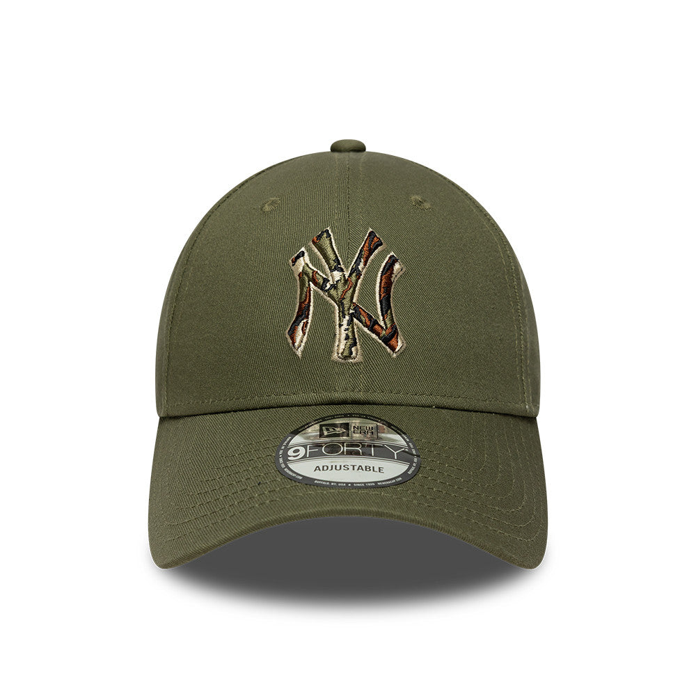 New Era 9FORTY New York Yankees Baseball Cap - MLB Outline Camo - Olivgrün