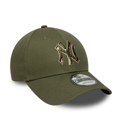 New Era 9FORTY New York Yankees Baseball Cap - MLB Outline Camo - Olivgrün