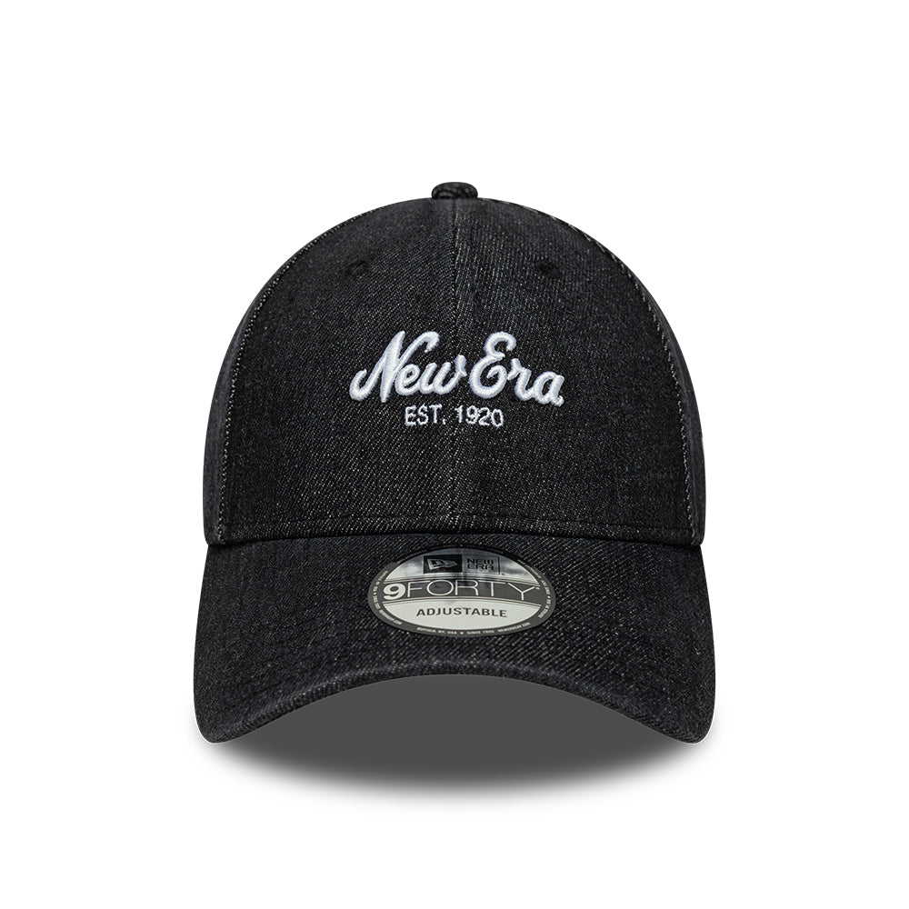New Era 9FORTY Denim Baseball Cap - Schwarz