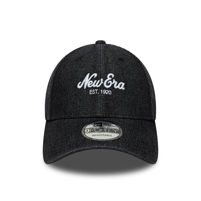 New Era 9FORTY Denim Baseball Cap - Schwarz