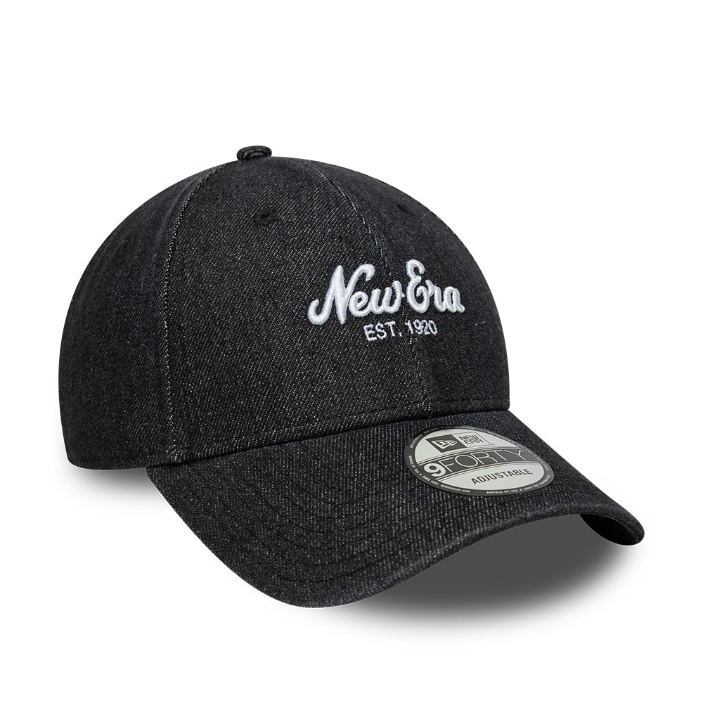 New Era 9FORTY Denim Baseball Cap - Schwarz