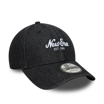 New Era 9FORTY Denim Baseball Cap - Schwarz