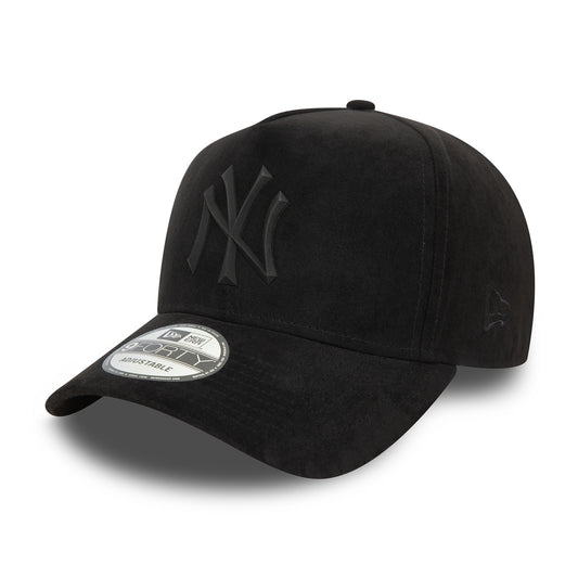 New Era 9FORTY A-Frame New York Yankees Snapback Cap - MLB Faux Suede - Schwarz auf Schwarz
