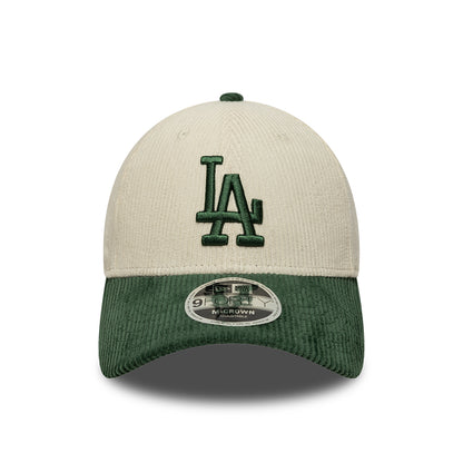 New Era 9FORTY M-Crown L.A. Dodgers Baseball Cap - MLB Cord - Cremefarben-Dunkelgrün