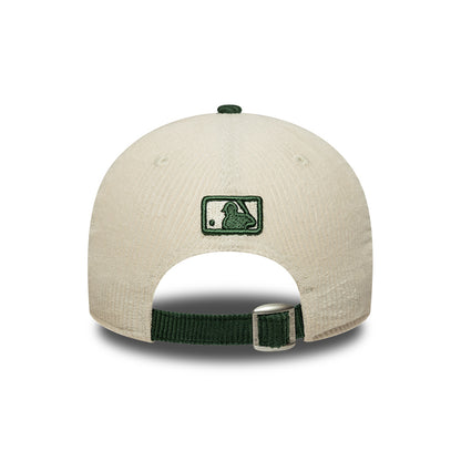 New Era 9FORTY M-Crown L.A. Dodgers Baseball Cap - MLB Cord - Cremefarben-Dunkelgrün