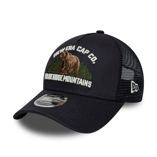 New Era 9FORTY M-Crown A-Frame Trucker Cap - Outdoor Graphic - Marineblau