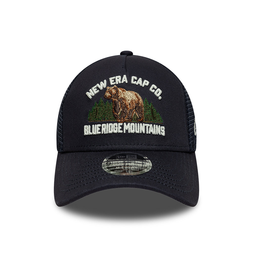 New Era 9FORTY M-Crown A-Frame Trucker Cap - Outdoor Graphic - Marineblau