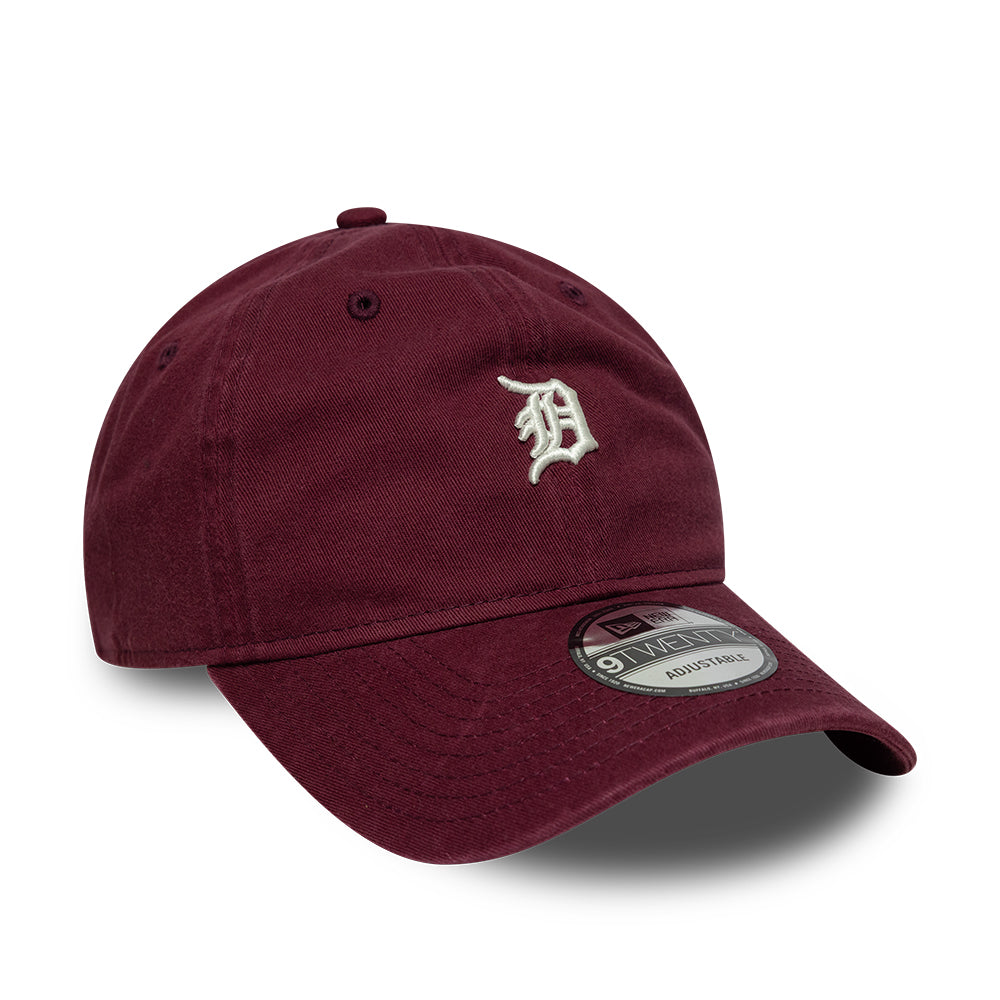 New Era 9TWENTY Detroit Tigers Baseball Cap - MLB Mini Logo - Burgunderrot-Weiß