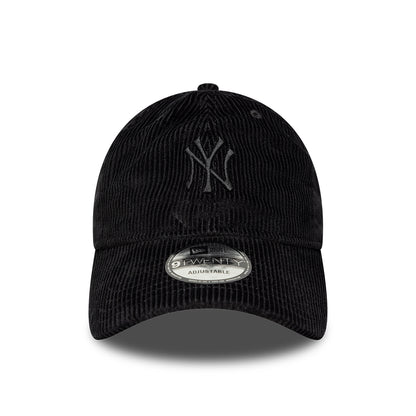 New Era 9TWENTY New York Yankees Baseball Cap - MLB Cord Midi - Schwarz auf Schwarz