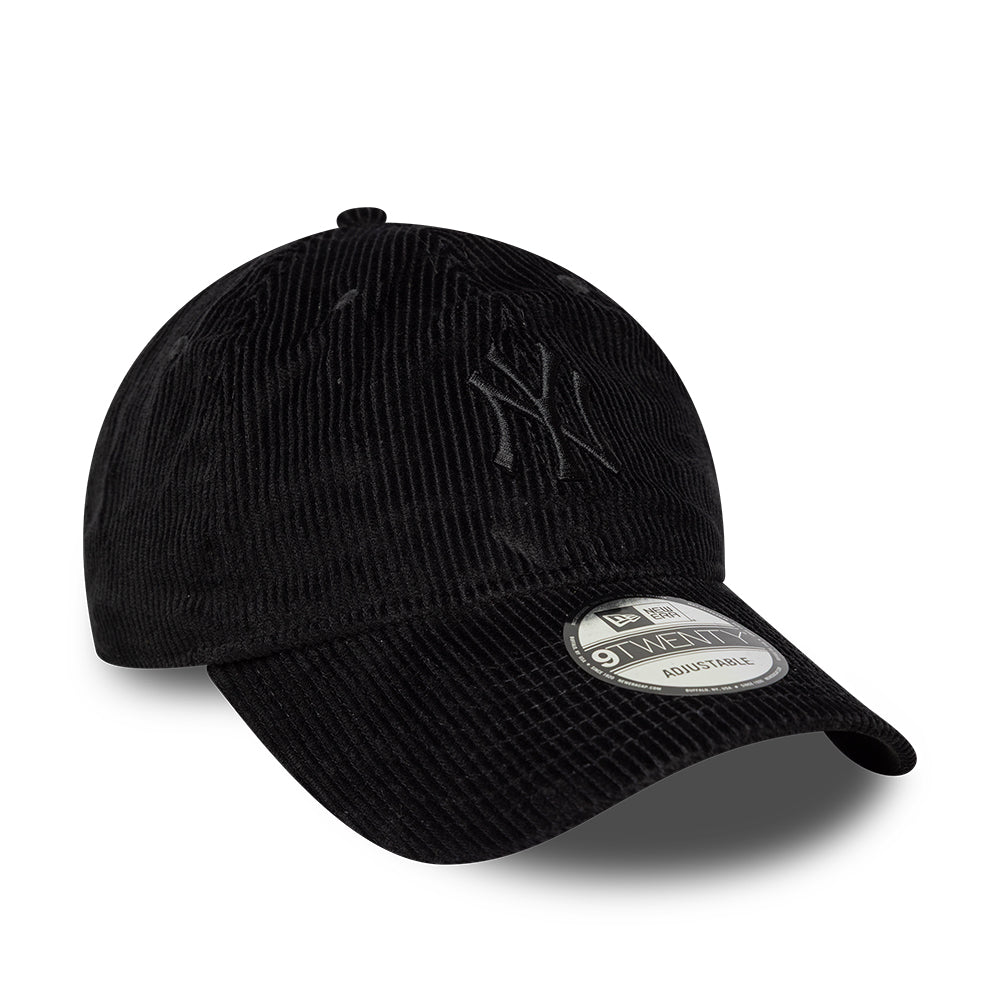 New Era 9TWENTY New York Yankees Baseball Cap - MLB Cord Midi - Schwarz auf Schwarz