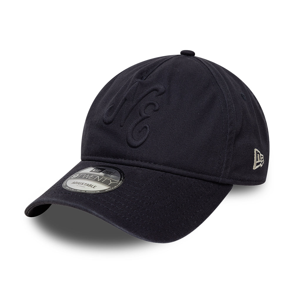 New Era 9TWENTY A-Frame Baseball Cap - NE Embossed - Marineblau auf Marineblau