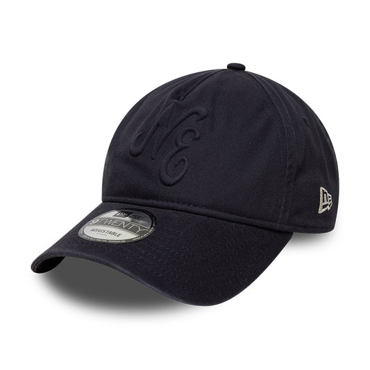 New Era 9TWENTY A-Frame Baseball Cap - NE Embossed - Marineblau auf Marineblau