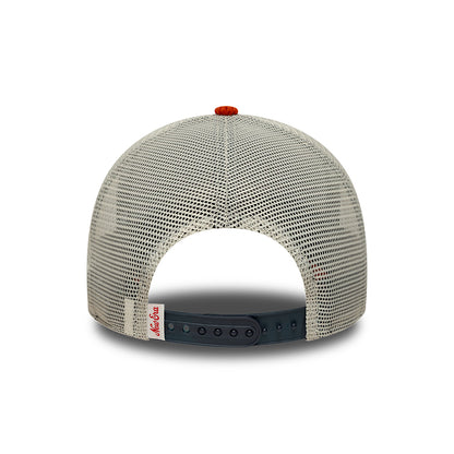 New Era 9FORTY A-Frame Trucker Cap - Patch Cord - Marineblau-Flammenrot