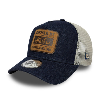 New Era 9FORTY A-Frame Trucker Cap - Patch Denim - Dunkelblau