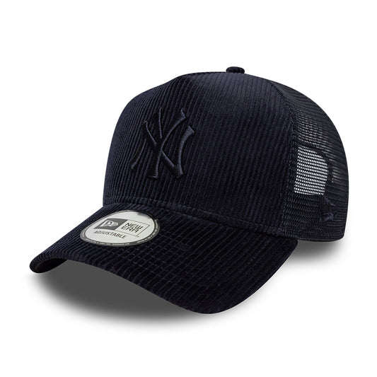 New Era 9FORTY A-Frame New York Yankees Trucker Cap - MLB Tonal Cord - Marineblau auf Marineblau