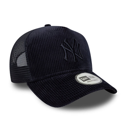 New Era 9FORTY A-Frame New York Yankees Trucker Cap - MLB Tonal Cord - Marineblau auf Marineblau