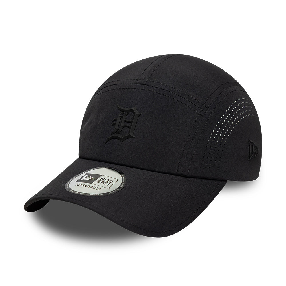 New Era Detroit Tigers 5 Paneelen Cap - MLB Tech Midi Runner - Schwarz auf Schwarz