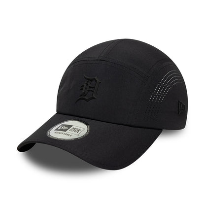 New Era Detroit Tigers 5 Paneelen Cap - MLB Tech Midi Runner - Schwarz auf Schwarz