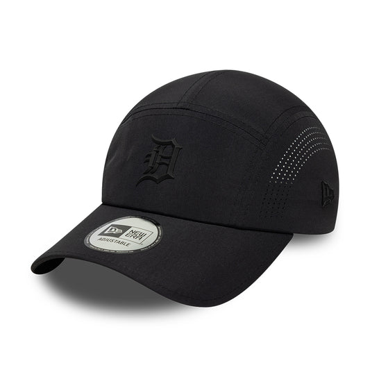New Era Detroit Tigers 5 Paneelen Cap - MLB Tech Midi Runner - Schwarz auf Schwarz