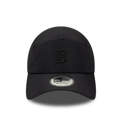 New Era Detroit Tigers 5 Paneelen Cap - MLB Tech Midi Runner - Schwarz auf Schwarz
