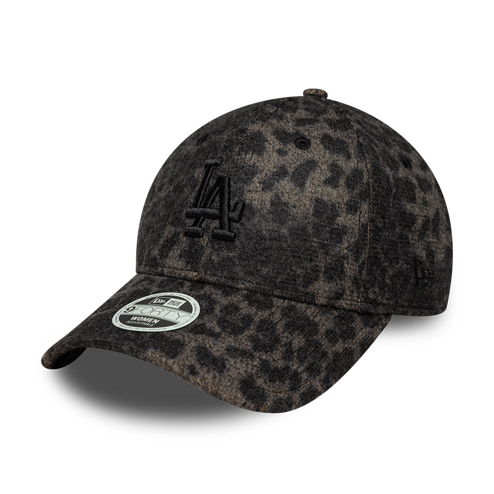 New Era Damen 9FORTY L.A. Dodgers Baseball Cap - MLB Cosy Leopard - Schwarz