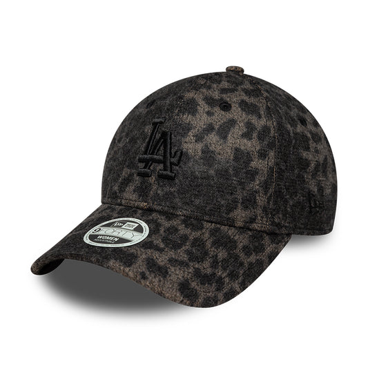 New Era Damen 9FORTY L.A. Dodgers Baseball Cap - MLB Cosy Leopard - Schwarz