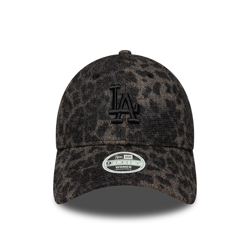 New Era Damen 9FORTY L.A. Dodgers Baseball Cap - MLB Cosy Leopard - Schwarz