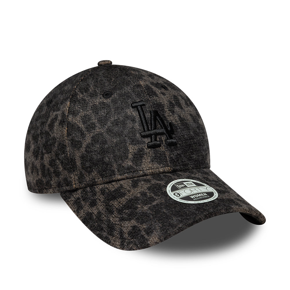New Era Damen 9FORTY L.A. Dodgers Baseball Cap - MLB Cosy Leopard - Schwarz