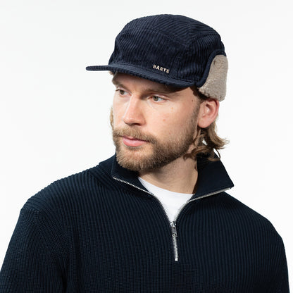 Barts Rayner Kord 5 Paneelen Cap mit Ohrenklappen - Dunkles Marineblau