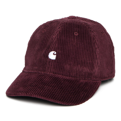 Carhartt WIP Harlem Kord Baseball Cap - Weinrot-Weiß