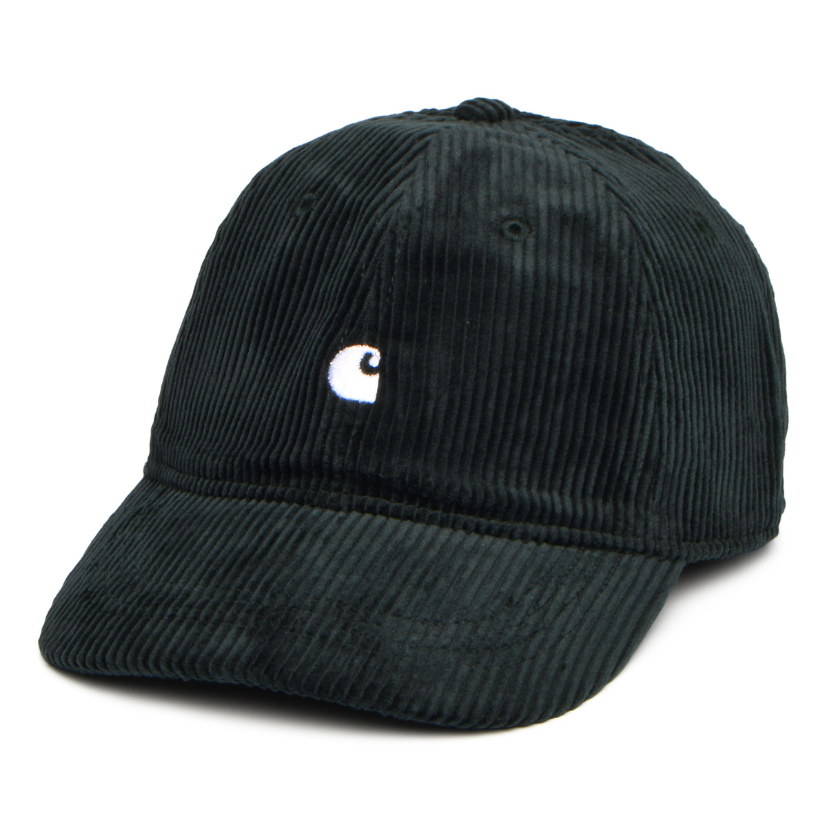 Carhartt WIP Harlem Kord Baseball Cap - Dunkles Waldgrün-Weiß