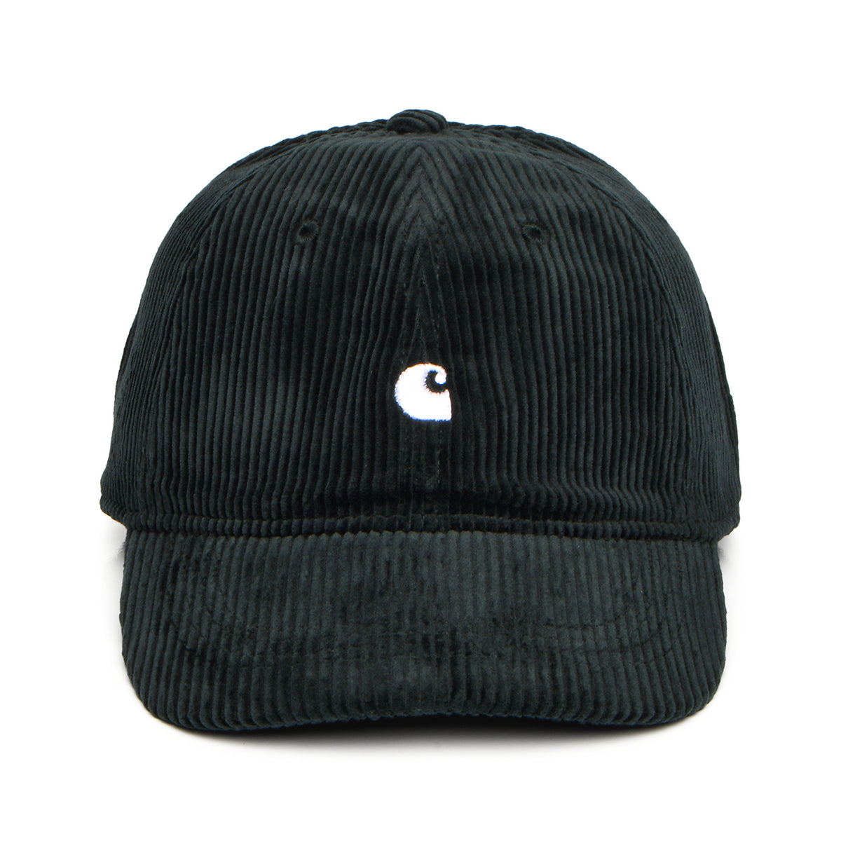 Carhartt WIP Harlem Kord Baseball Cap - Dunkles Waldgrün-Weiß