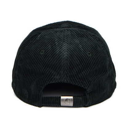 Carhartt WIP Harlem Kord Baseball Cap - Dunkles Waldgrün-Weiß