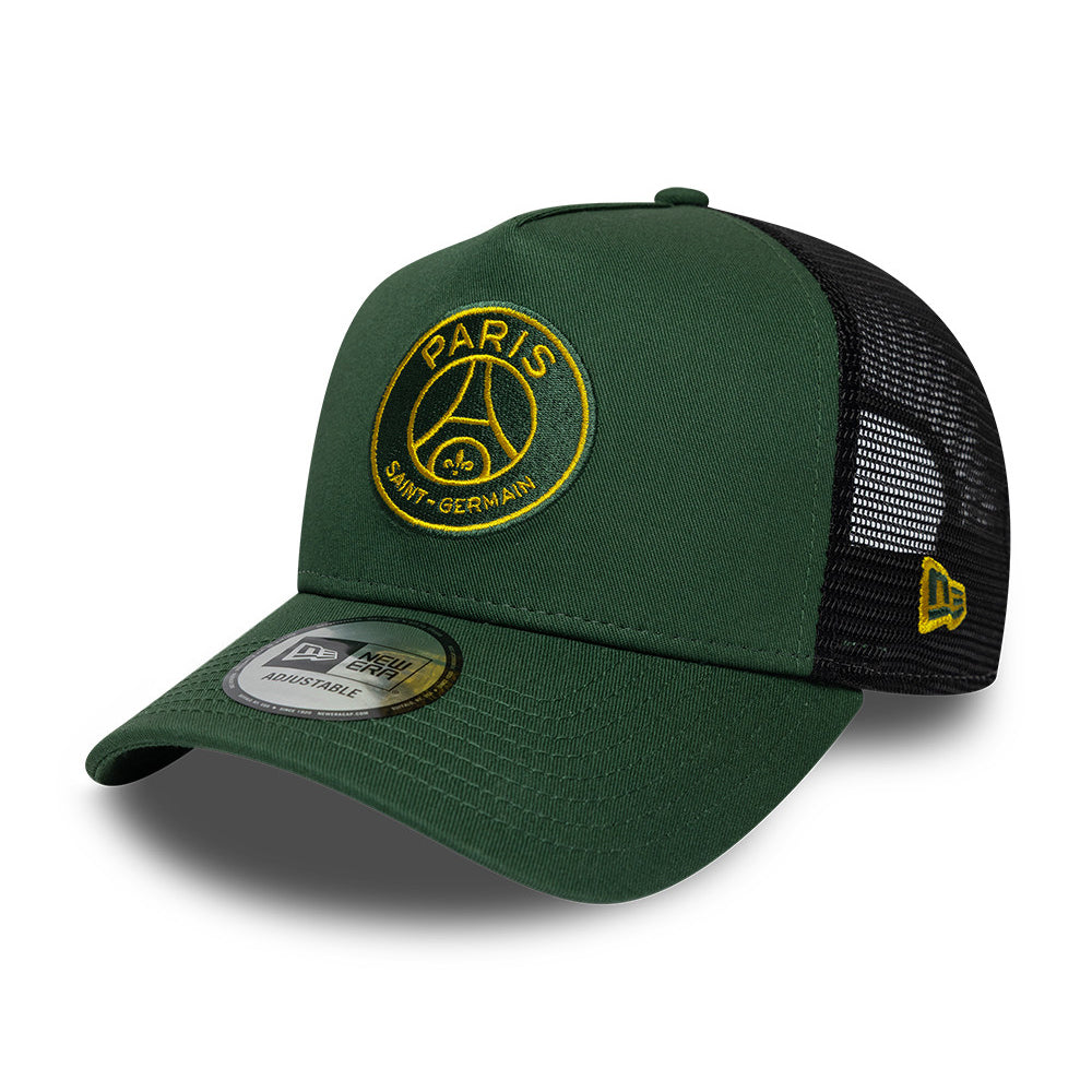 New Era A-Frame Paris Saint-Germain FC Trucker Cap - Seasonal - Dunkelgrün