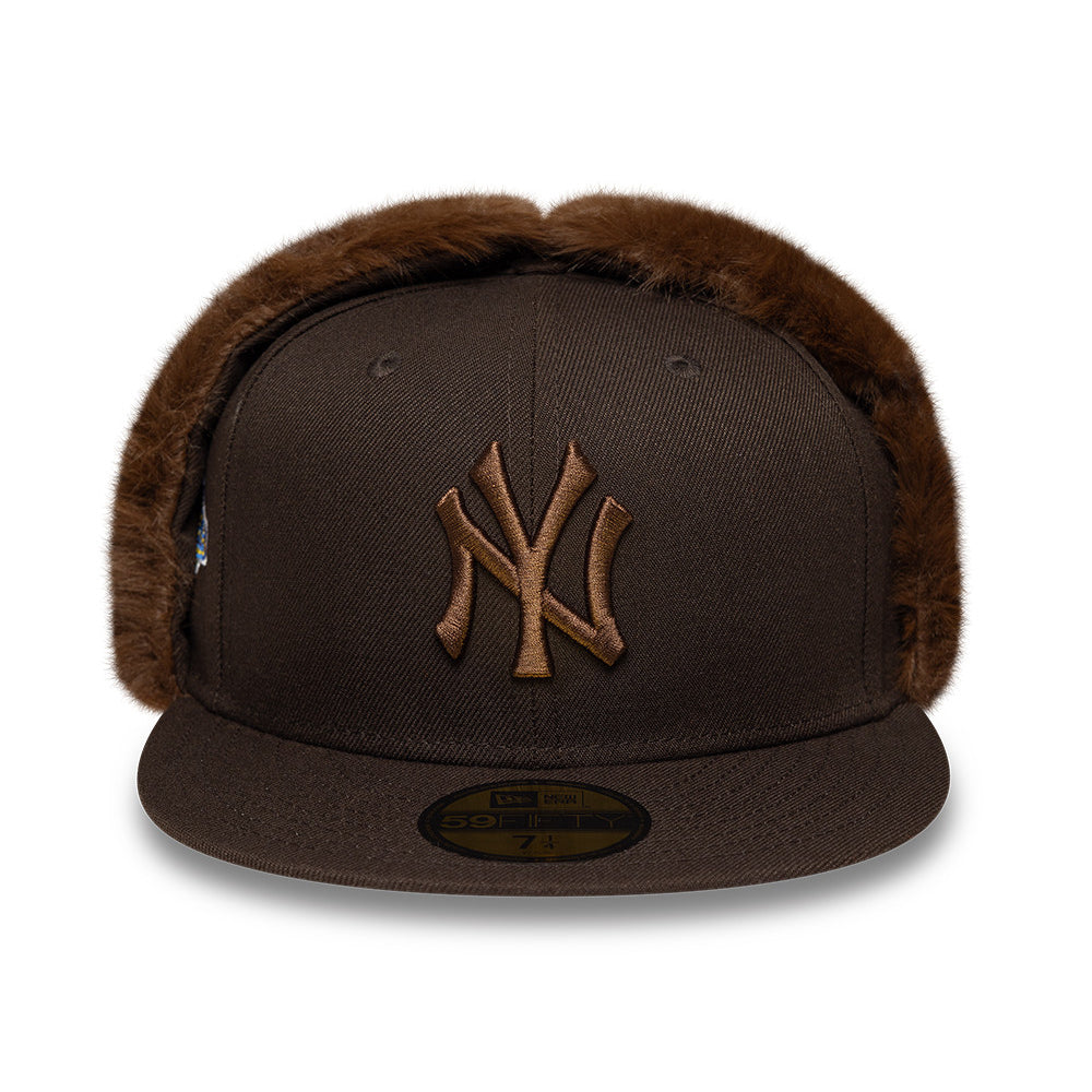 New Era 59FIFTY New York Yankees Baseball Cap mit Ohrenklappen - MLB World Series Dogear - Braun
