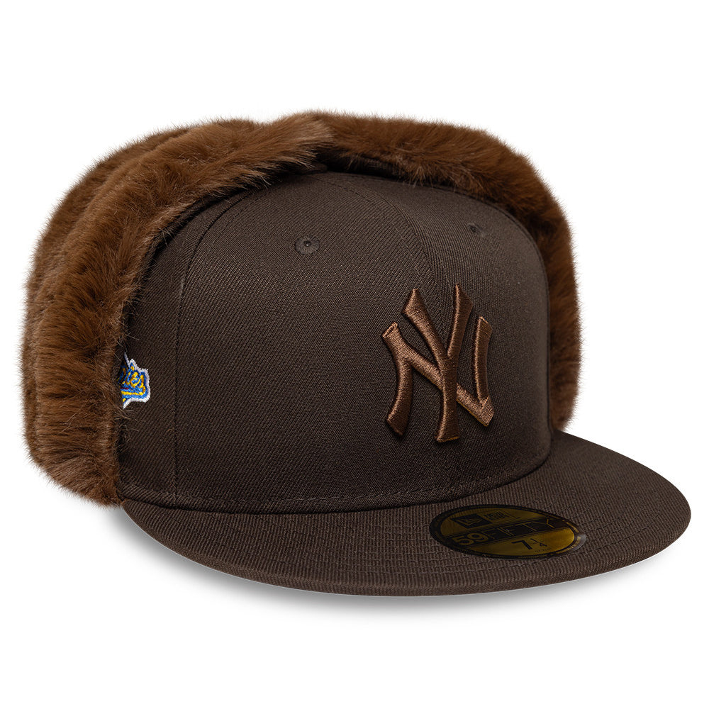 New Era 59FIFTY New York Yankees Baseball Cap mit Ohrenklappen - MLB World Series Dogear - Braun