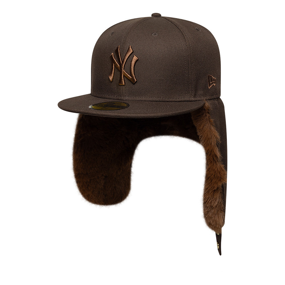 New Era 59FIFTY New York Yankees Baseball Cap mit Ohrenklappen - MLB World Series Dogear - Braun